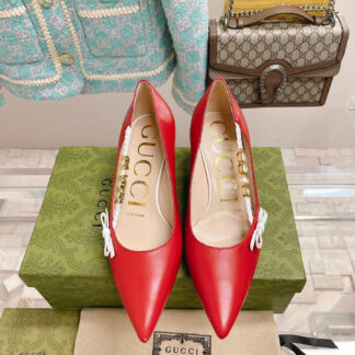 Saint Laurent jeanne slingback pumps in smooth leather