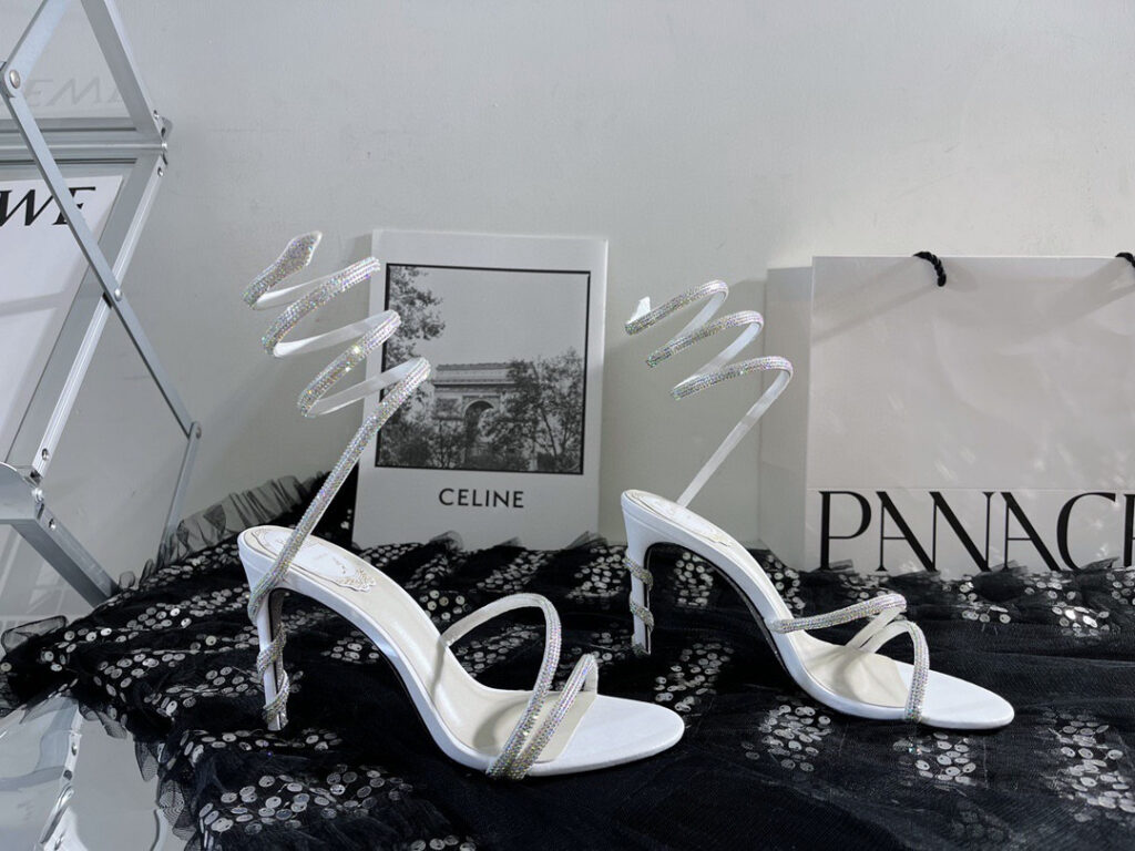 Rene Caovilla Jewel Sandal Snake With Heel Margot Sandals editorial product context 1