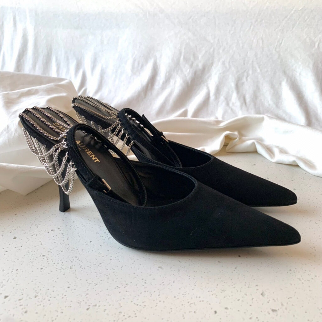 Saint Laurent chain pumps editorial product context 1