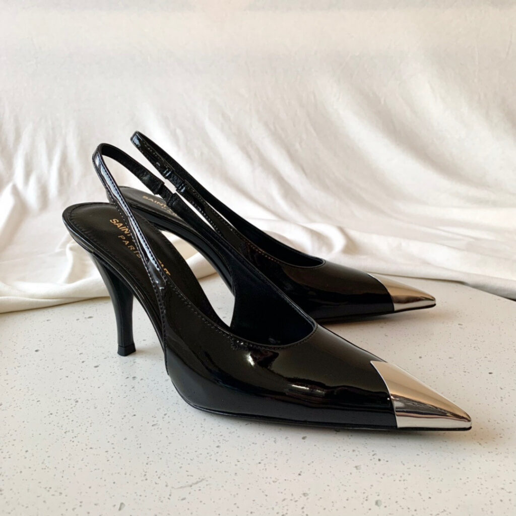 Saint Laurent vesper slingback pumps editorial product context 1