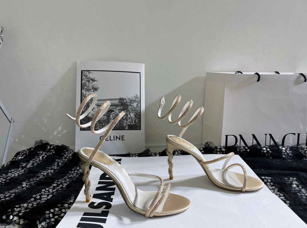 Rene Caovilla Jewel Sandal Snake With Heel Margot Sandals editorial product context 1