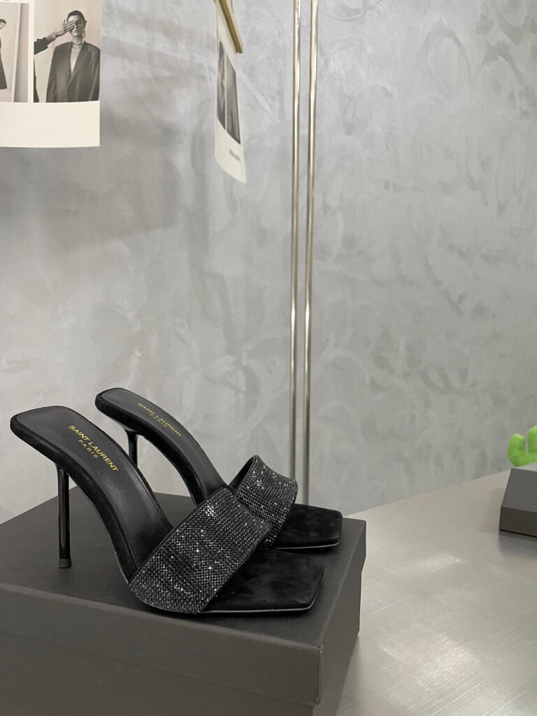 Saint Laurent Lucking Evening Mule Pumps editorial product context 1