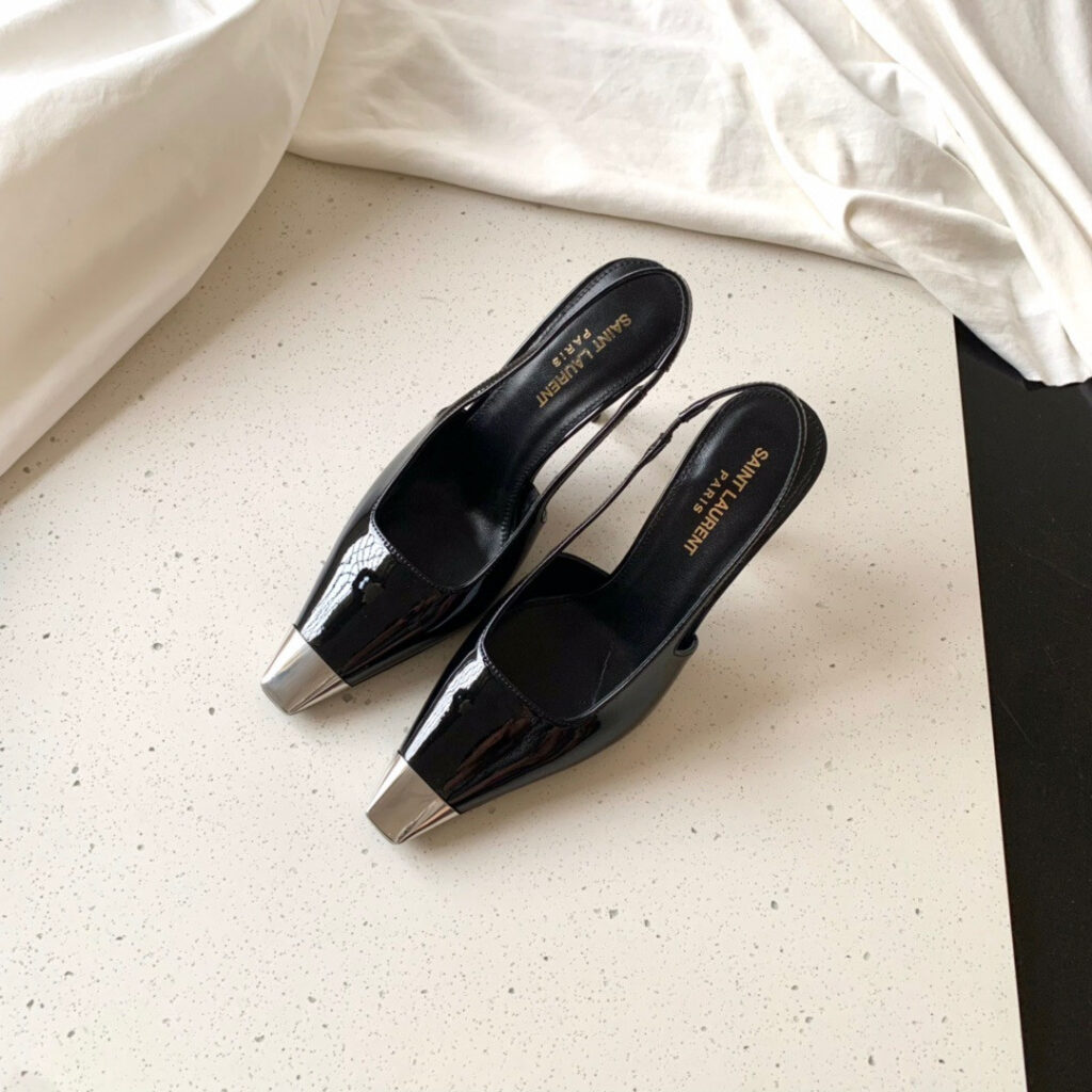 Saint Laurent vesper slingback pumps editorial product context 1