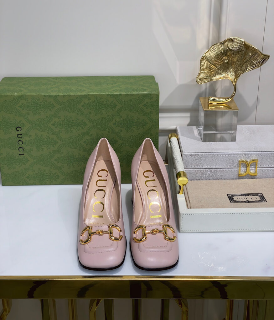 Gucci Women's Horsebit Mid-Heel Pumps editorial product context 1
