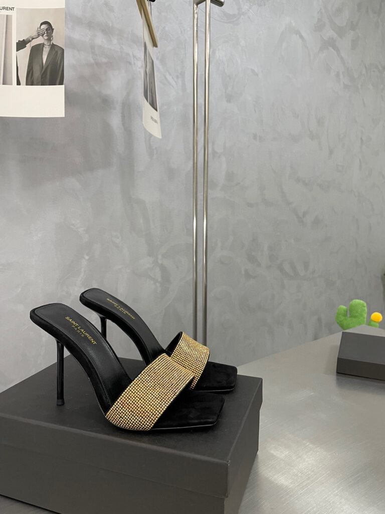 Saint Laurent Lucking Evening Mule Pumps editorial product context 1