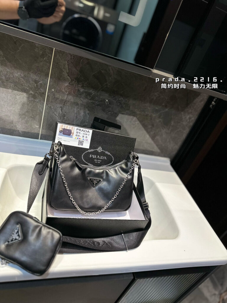 Prada Hold Black Shoulder Bag editorial product context 1