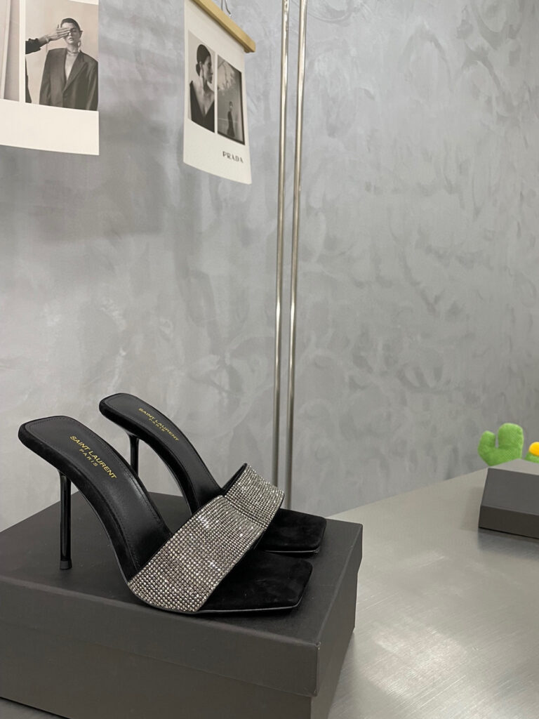Saint Laurent Lucking Evening Mule Pumps editorial product context 1
