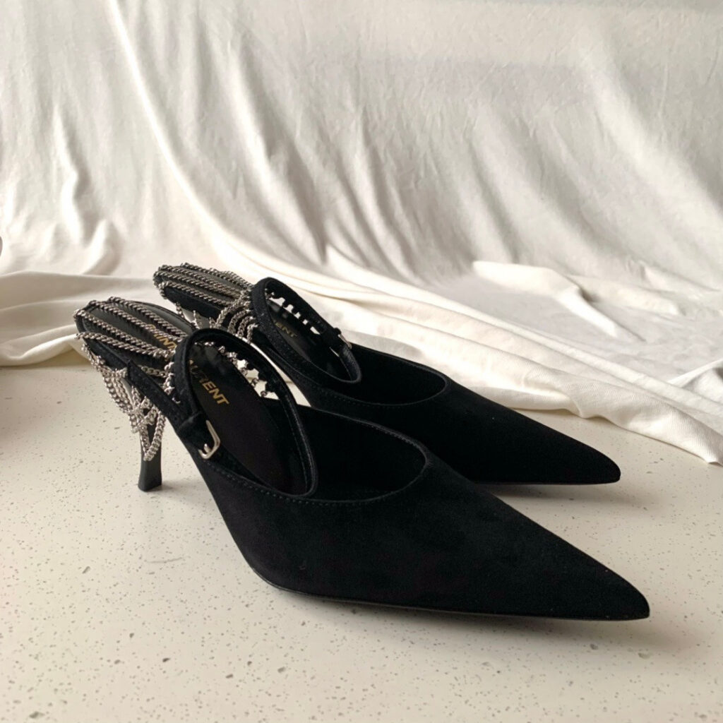 Saint Laurent chain pumps editorial product context 1