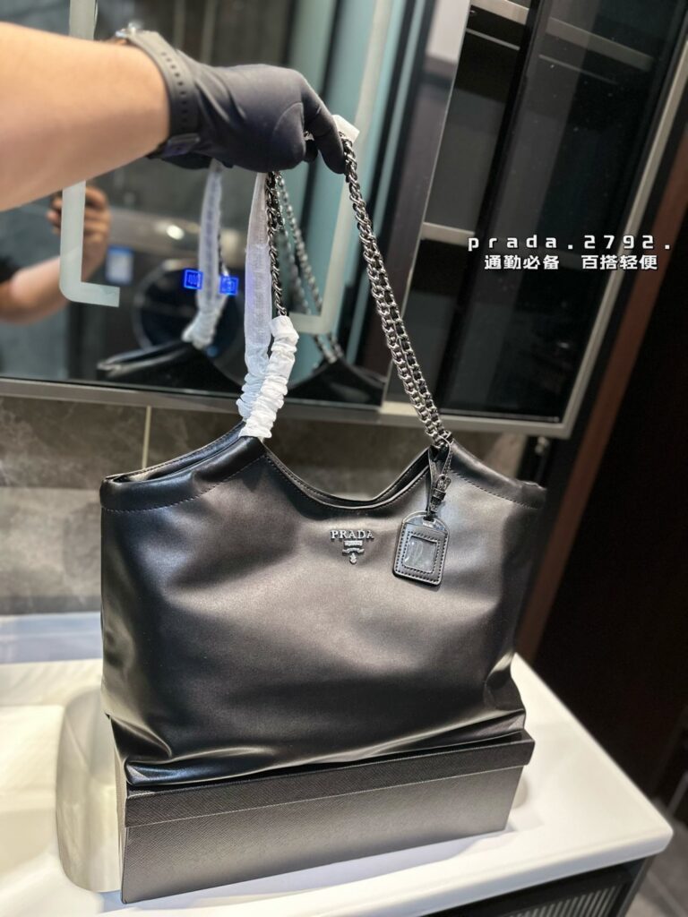 Prada Black Tote Bag editorial product context 1