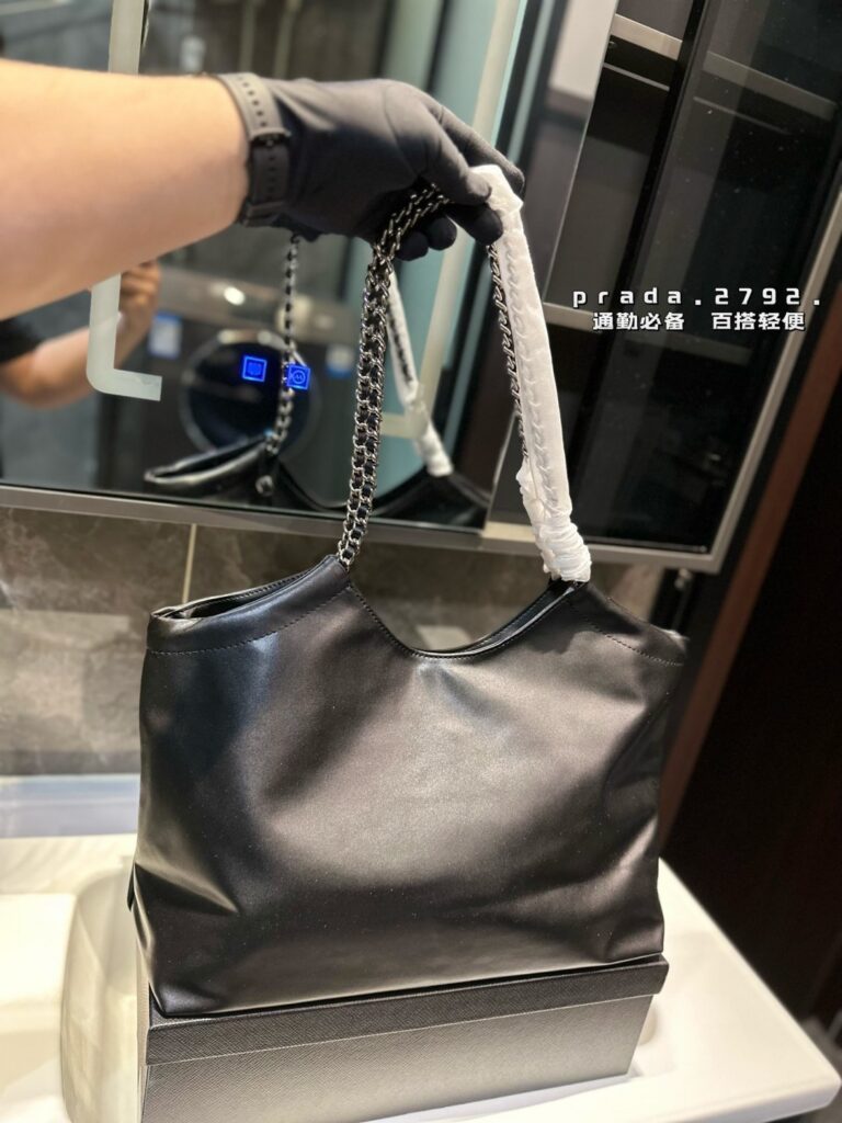 Prada Black Tote Bag editorial product context 3