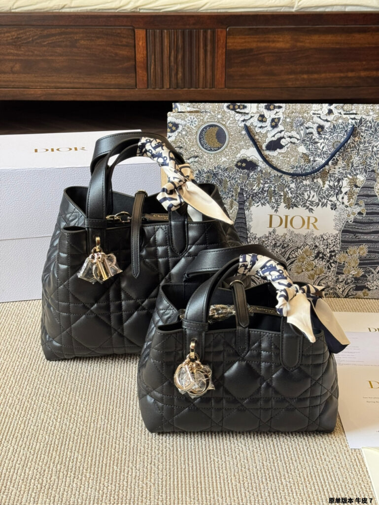 Dior Toujours Small Beige Calfskin Leather Handbag editorial product context 3