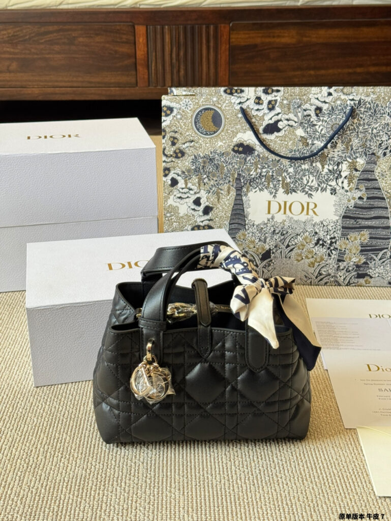 Dior Toujours Calfskin Leather Handbag 20 cm editorial product context 3