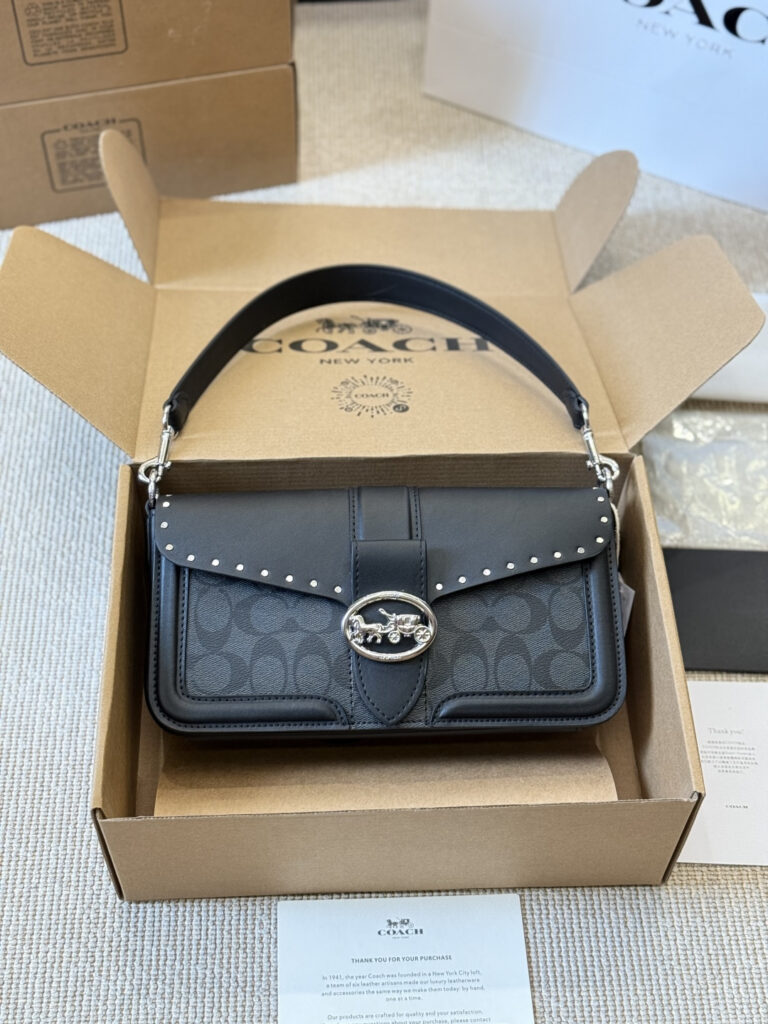 Coach Georgie Calfskin Leather Backpack 27 cm editorial product context 2