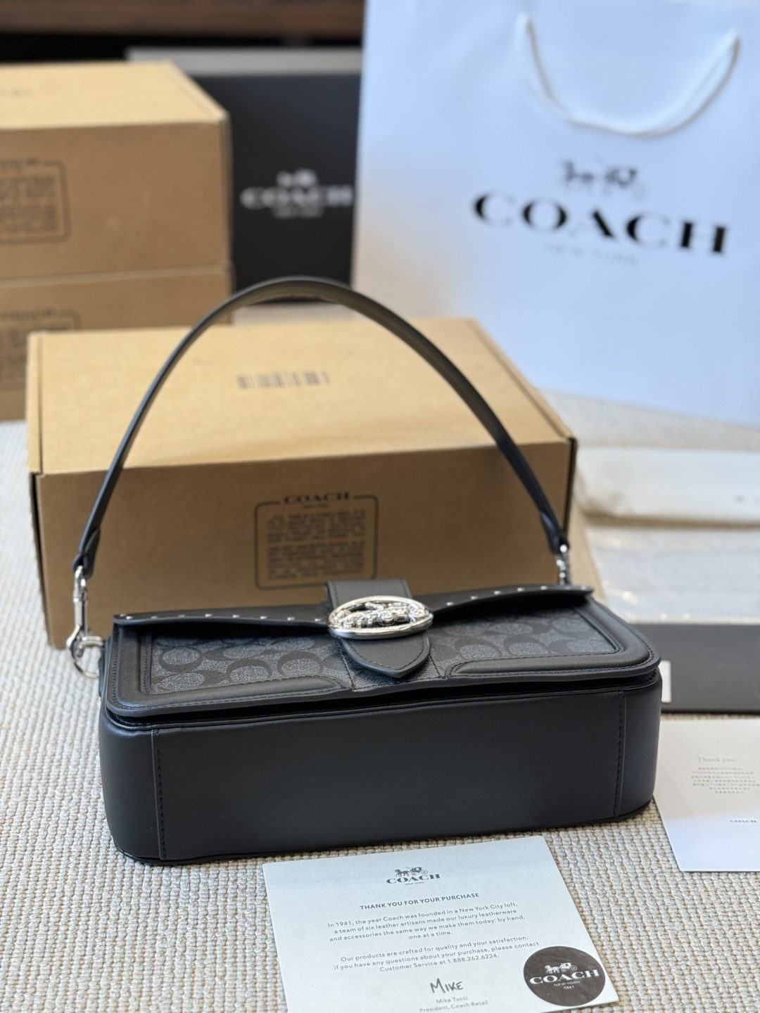 Coach Georgie Crossbody Backpack Bag in Calfskin Leather 27cm