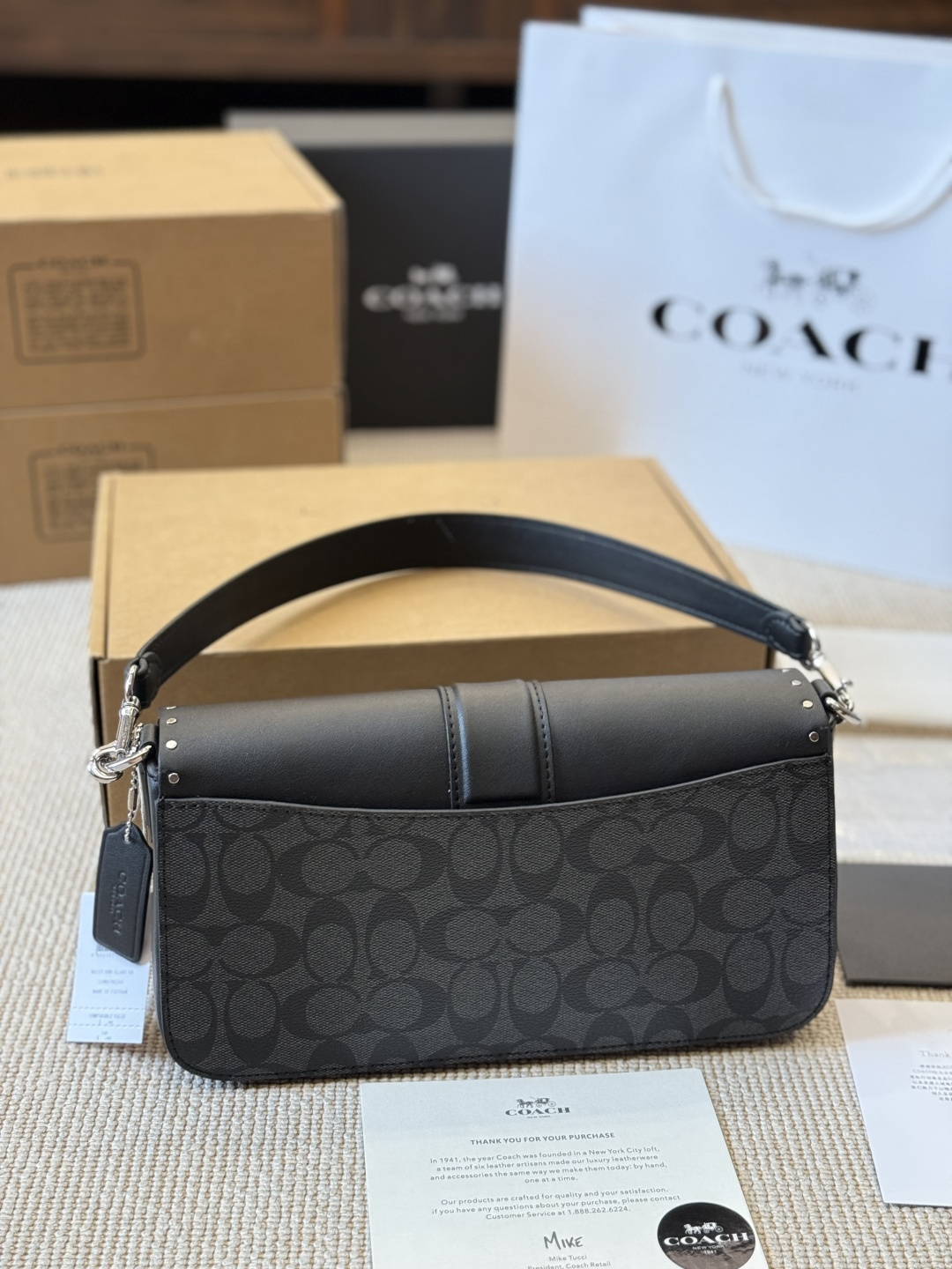 Coach Georgie Crossbody Backpack Bag in Calfskin Leather 27cm
