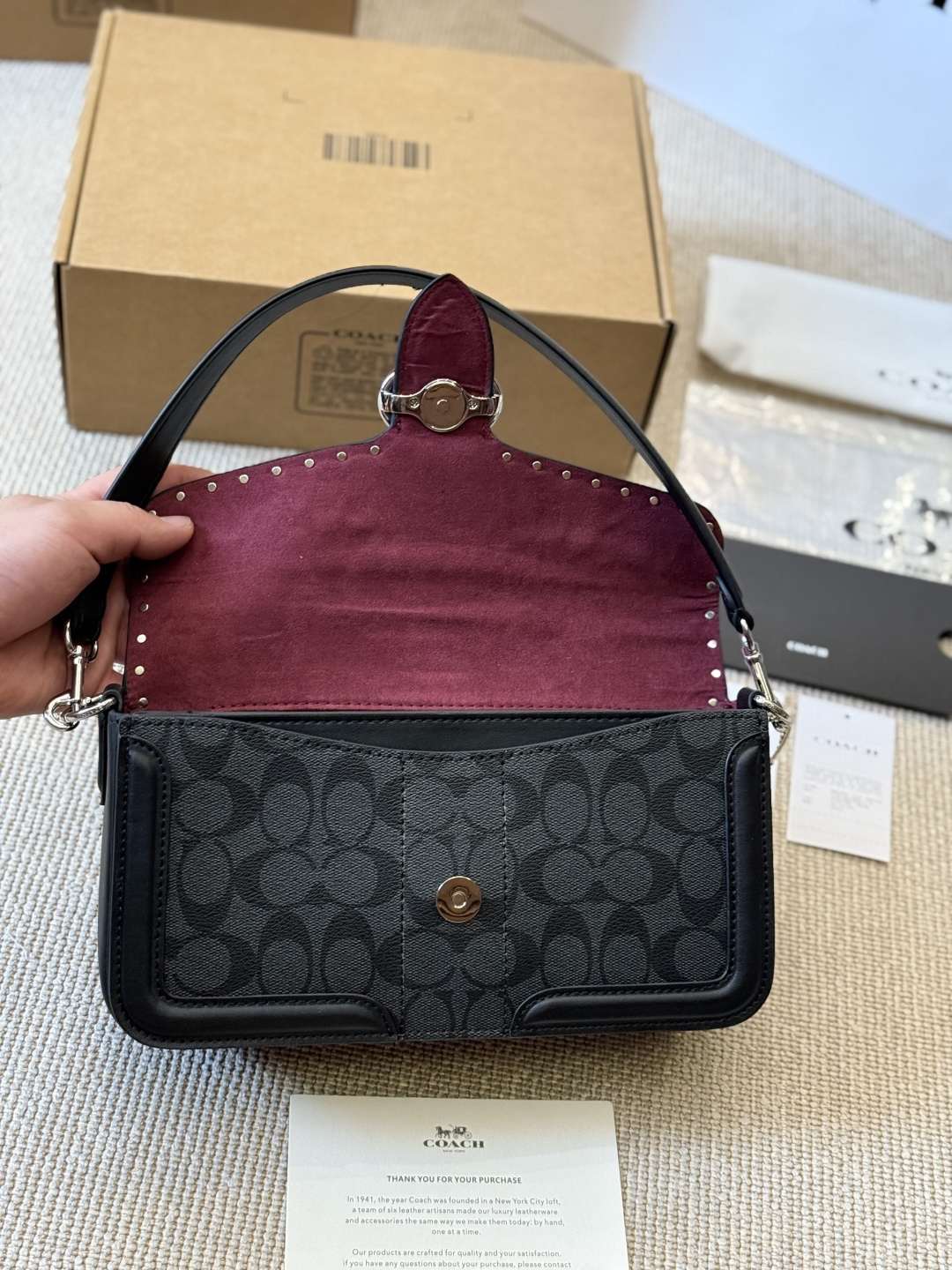 Coach Georgie Crossbody Backpack Bag in Calfskin Leather 27cm