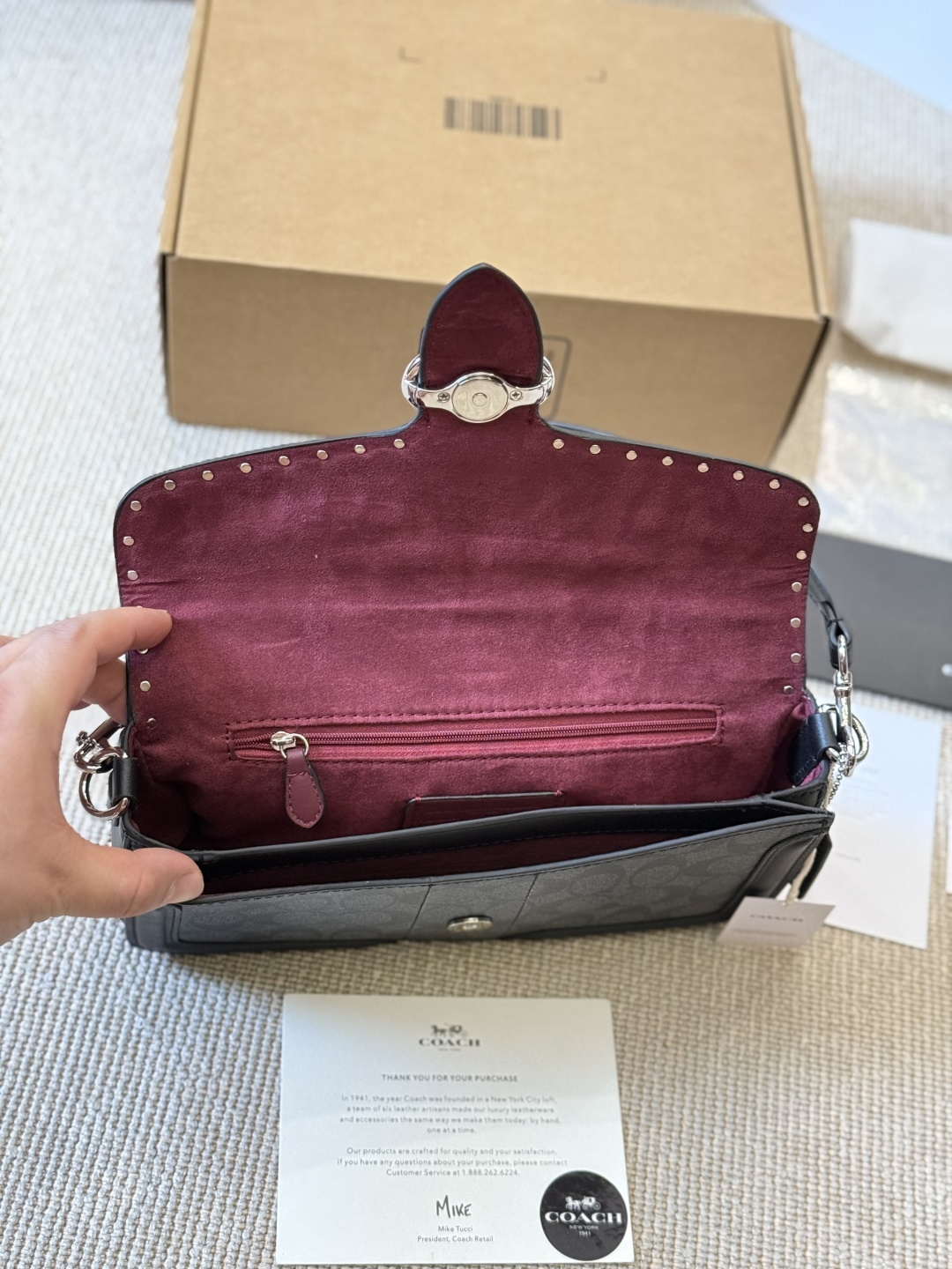 Coach Georgie Crossbody Backpack Bag in Calfskin Leather 27cm