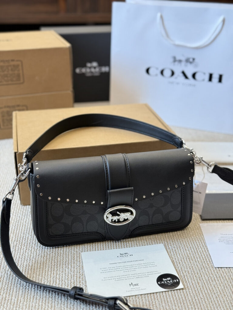 Coach Georgie Leather Backpack 27 x 14 cm editorial product context 3