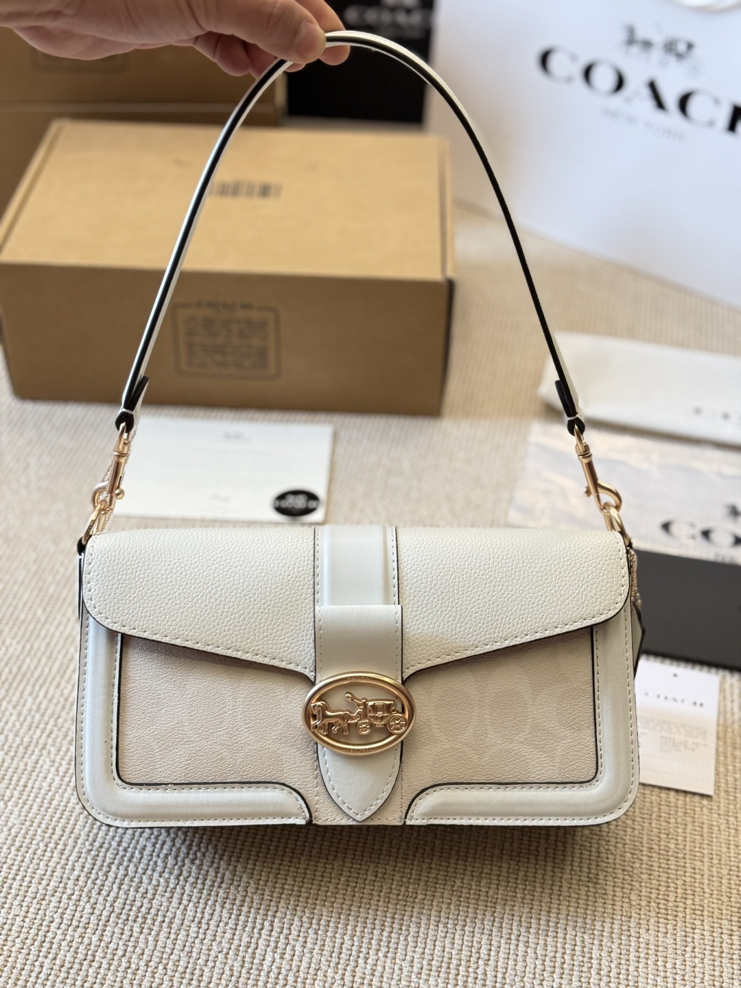 Coach Georgie Convertible Bag 27cm - Calfskin Leather Crossbody Backpack