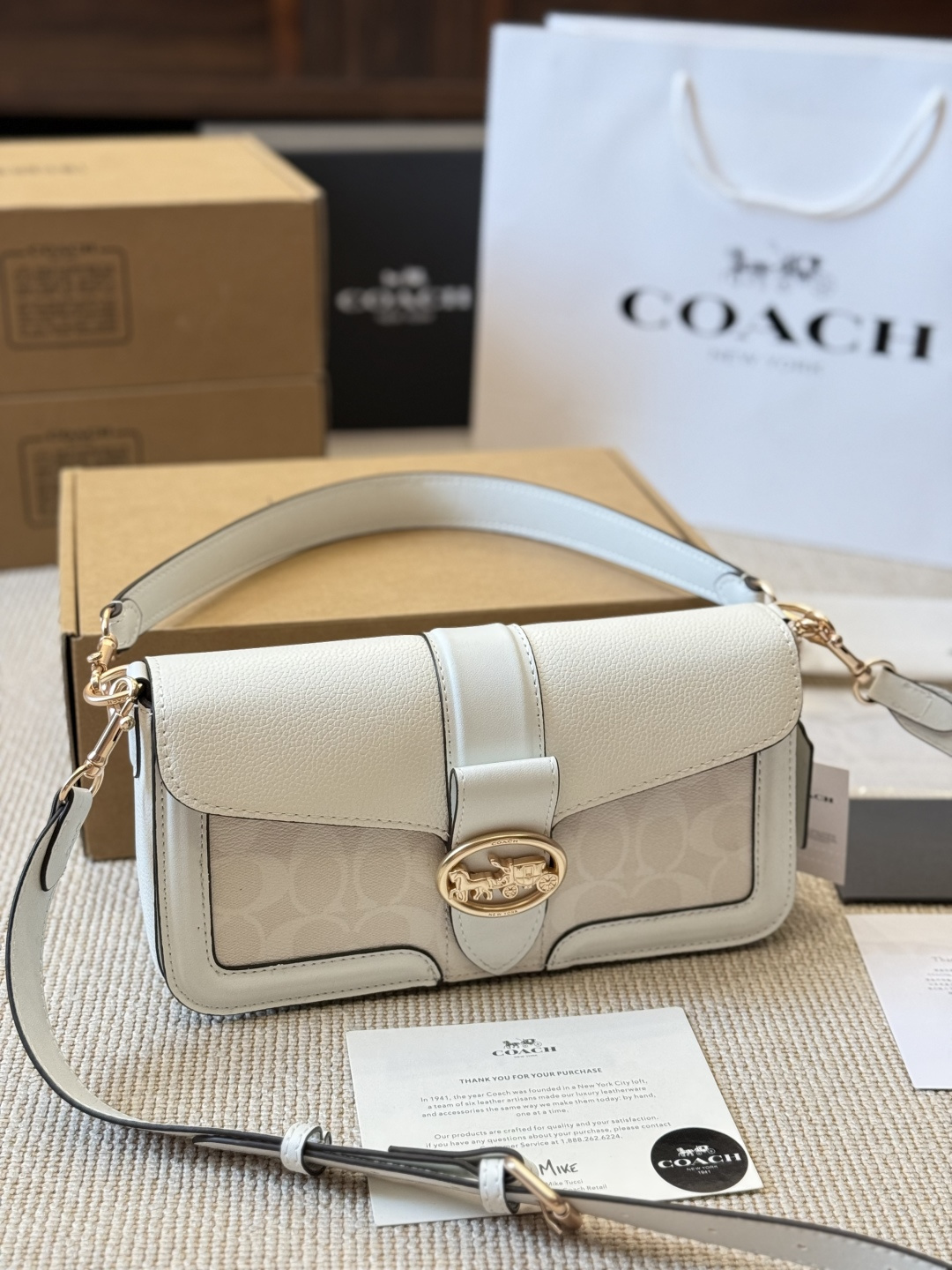 Coach Georgie Convertible Bag 27cm - Calfskin Leather Crossbody Backpack