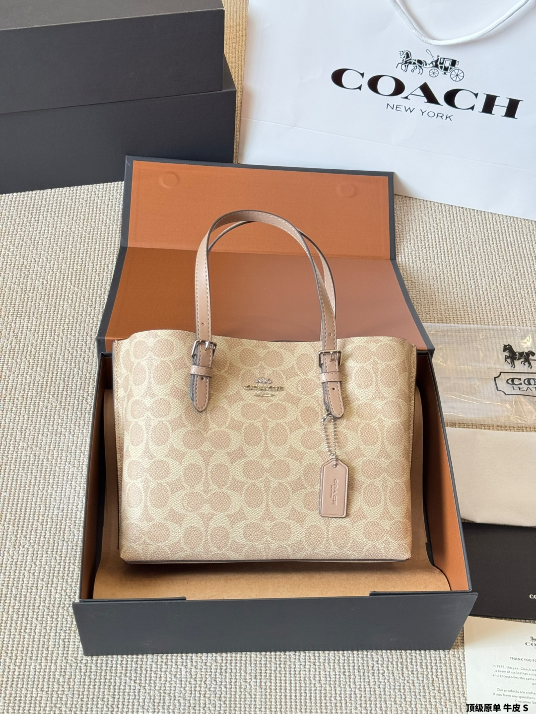 Coach Mollie 25 Logo Tote Bag in Calfskin Leather - Luxury Designer Handbag