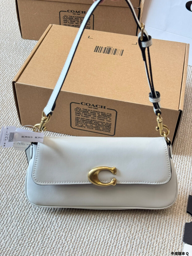 Coach Tabby Gold Leather Shoulder Bag editorial product context 2