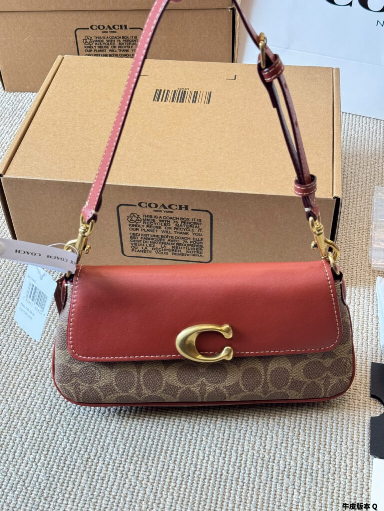 Coach Tabby Gold Leather Shoulder Bag editorial product context 1