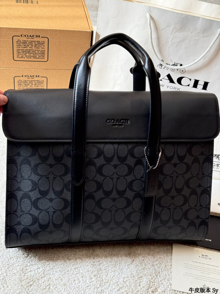 Coach Sullivan X28x9 Logo Black Calfskin Leather Crossbody Bag editorial product context 2