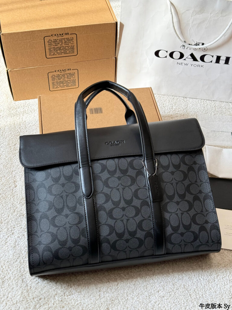 Coach Sullivan X28x9 Logo Black Calfskin Leather Crossbody Bag editorial product context 3