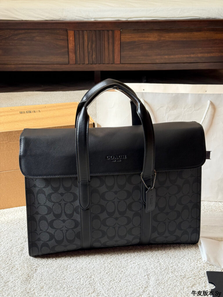 Coach Sullivan X28x9 Logo Black Calfskin Leather Crossbody Bag editorial product context 1