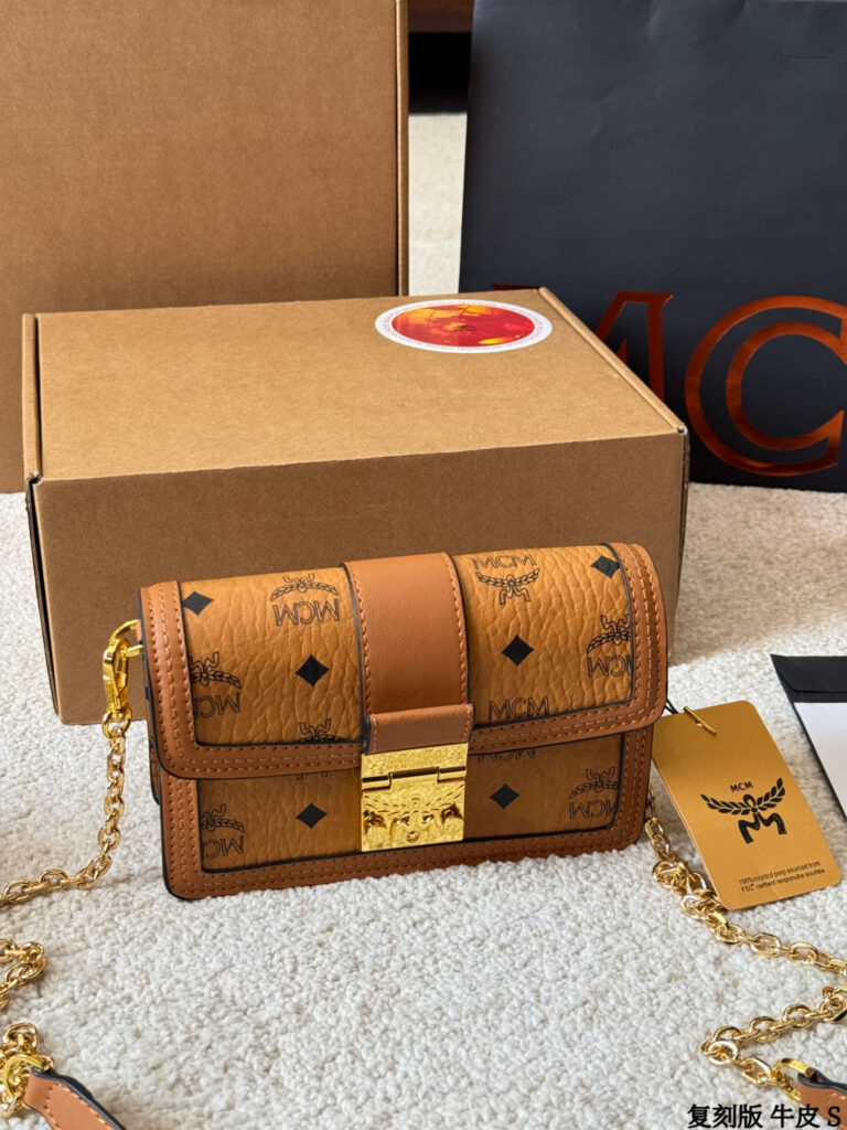 Mcm Tracy Visetos Vachetta Mini Calfskin Leather Crossbody Bag 20 cm editorial product context 2