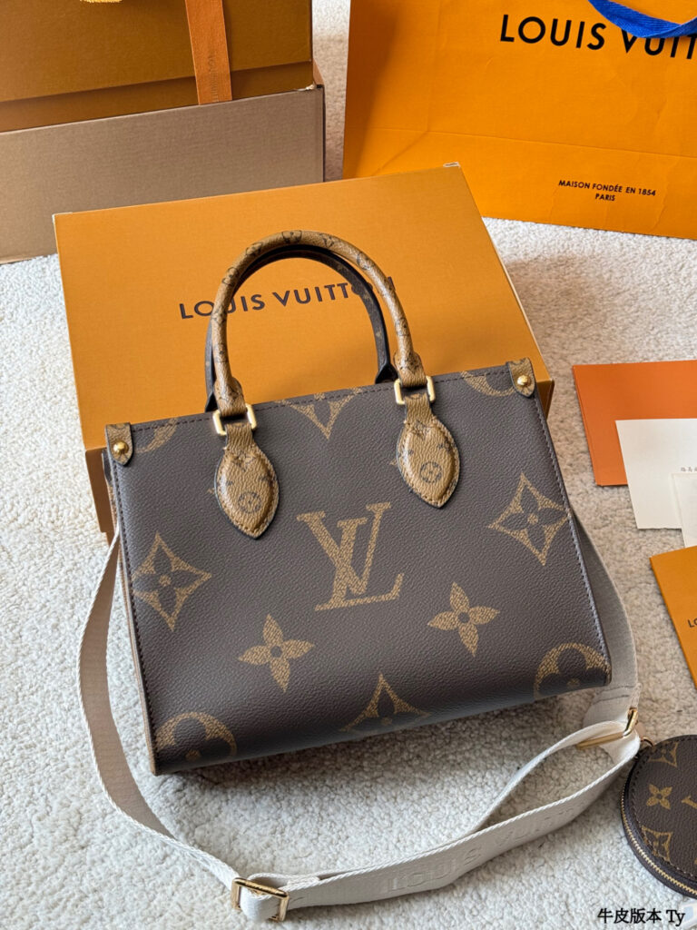 Louis Vuitton Onthego Vll Litton Logo Small Leather Tote Bag 25 cm editorial product context 2