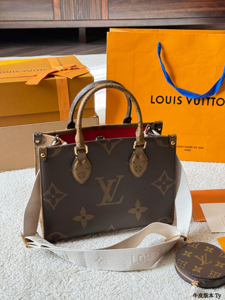 Louis Vuitton Onthego Vll Litton Logo Small Leather Tote Bag 25 cm editorial product context 1