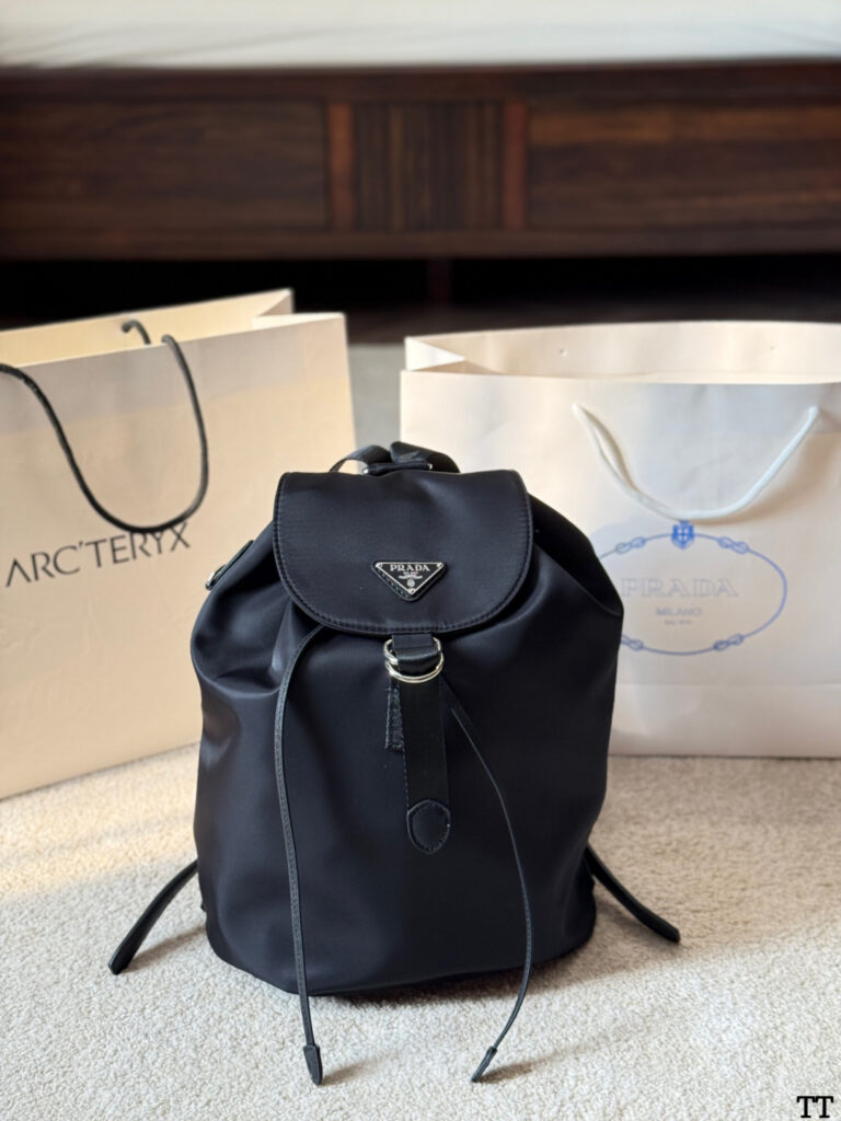 Prada I Pad Black Nylon Backpack 33 x 15 cm editorial product context 1