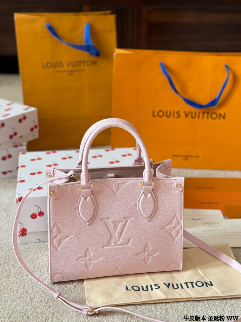 Louis Vuitton Onthego Small Pink Leather Bag 25 cm editorial product context 1
