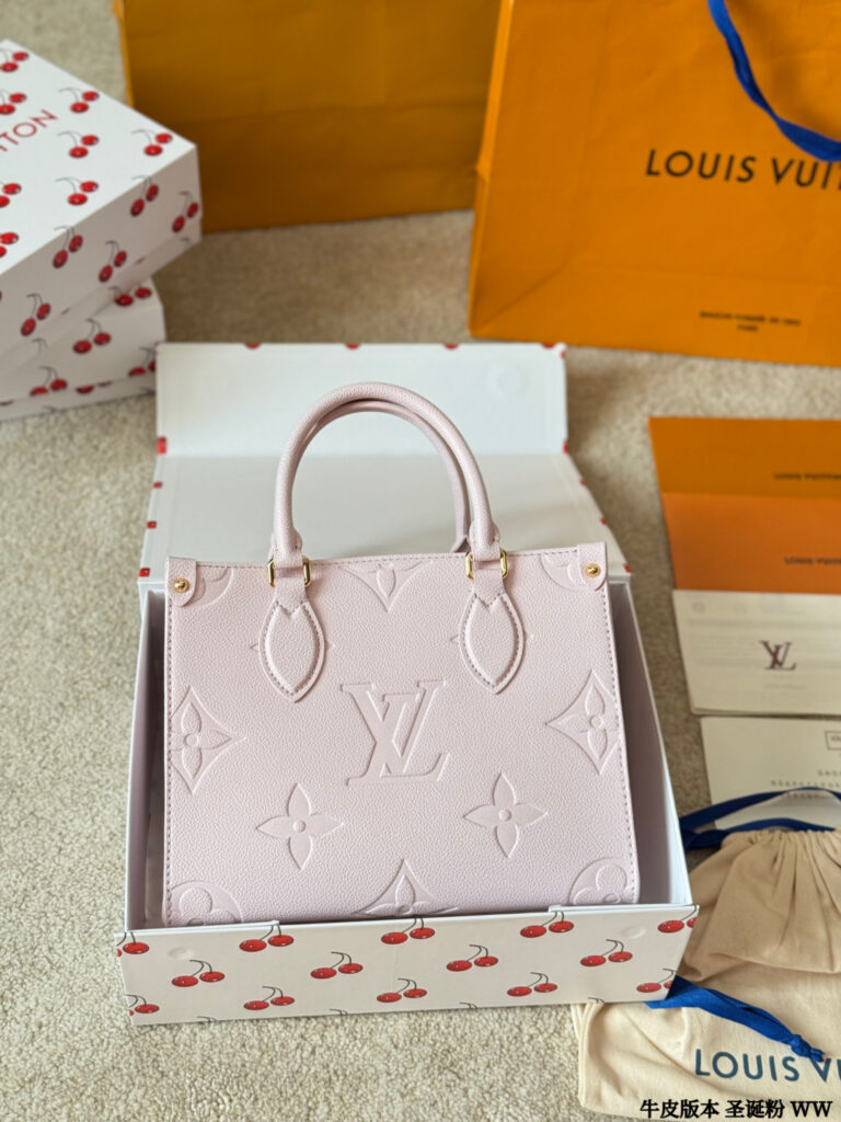 Louis Vuitton Onthego Small Pink Leather Bag 25 cm editorial product context 2
