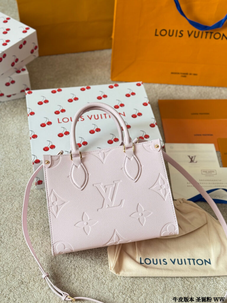 Louis Vuitton Onthego Small Pink Leather Bag 25 cm editorial product context 3
