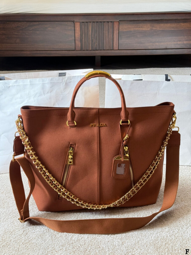 Prada Logo 35 Brown Calfskin Leather Crossbody Bag 33 cm editorial product context 1