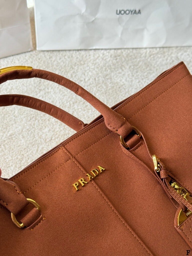 Prada Logo 35 Brown Calfskin Leather Crossbody Bag 33 cm editorial product context 2