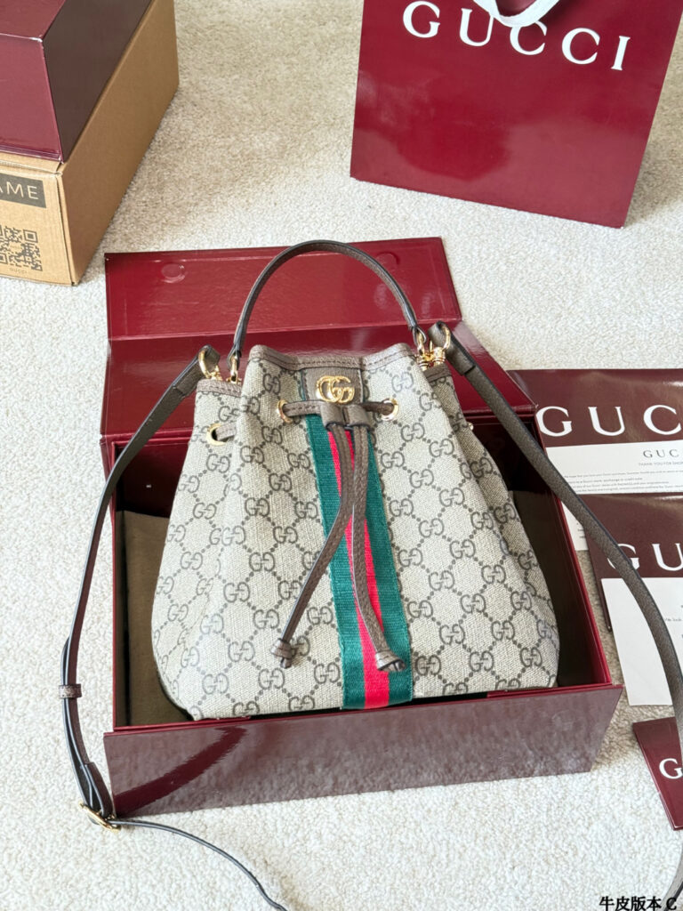Gucci Ophidia Ggsupreme Logo Red Calfskin Leather Backpack 20 x 22 x 14 cm editorial product context 3