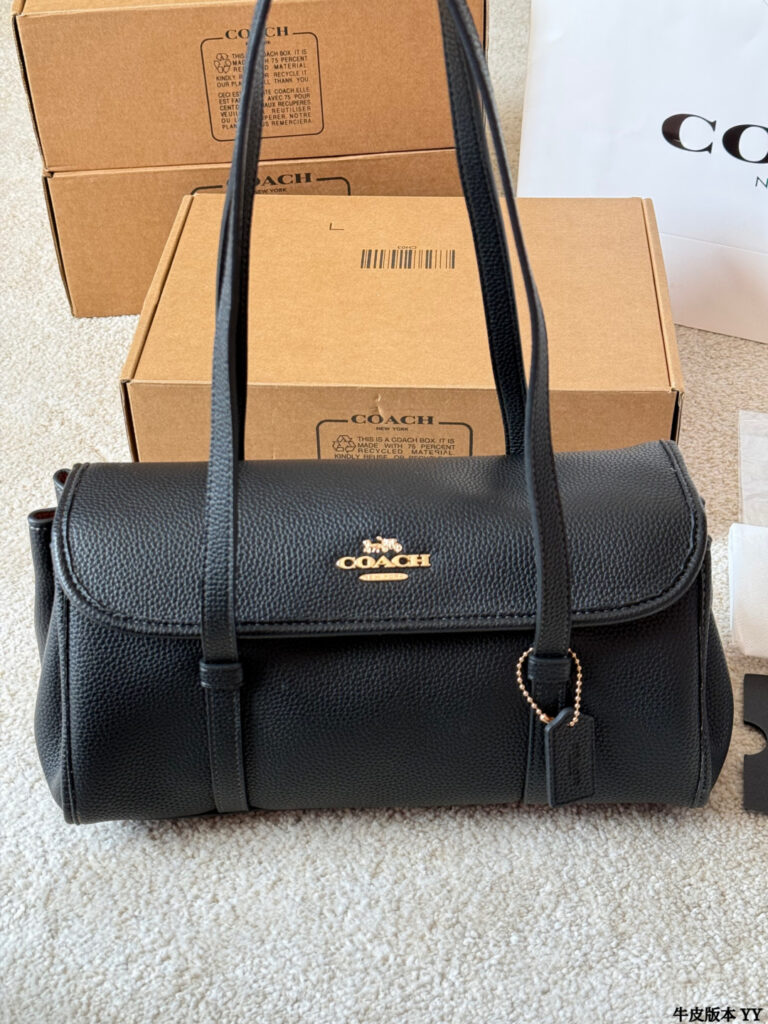 Coach Black Leather Shoulder Bag editorial product context 1