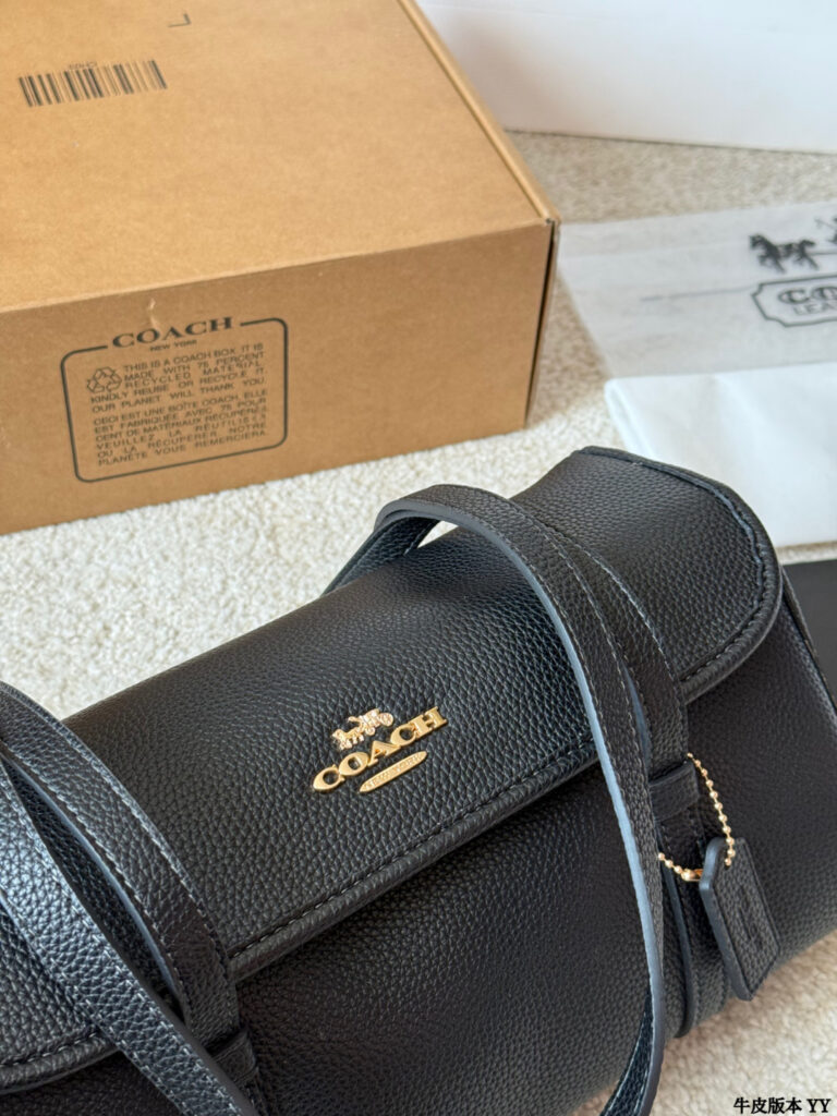 Coach Black Leather Shoulder Bag editorial product context 3