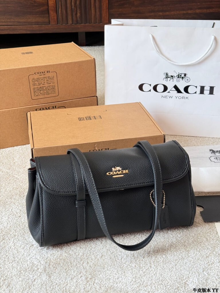 Coach Black Leather Shoulder Bag editorial product context 2