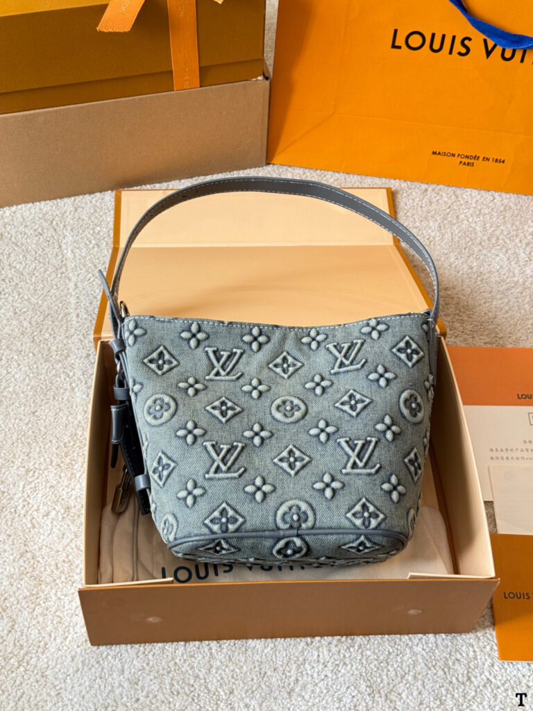 Louis Vuitton Monogram Denim Leather Shoulder Bag editorial product context 2