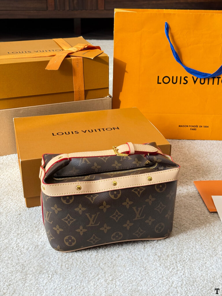 Louis Vuitton Monogram Cosmetic Case Gold Leather Handbag editorial product context 1