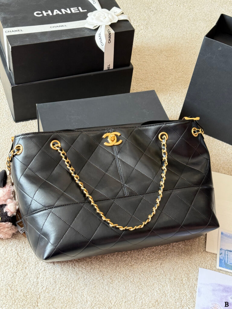 Chanel Black Leather Tote Bag editorial product context 2