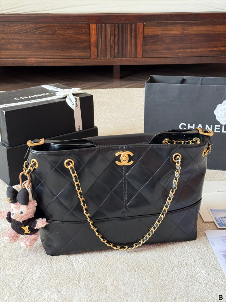 Chanel Black Leather Tote Bag editorial product context 1