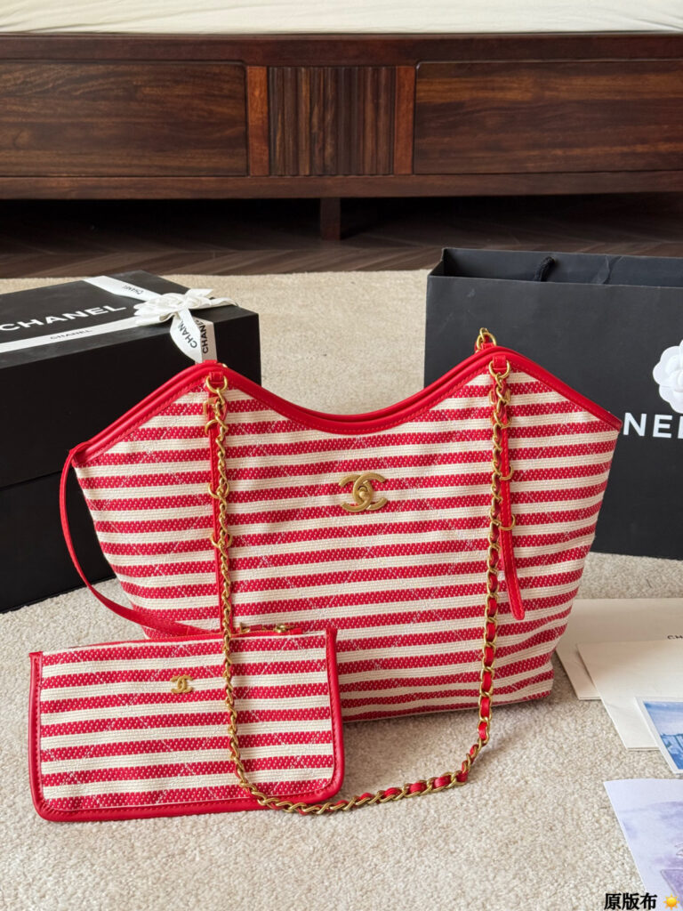 Chanel Beige Canvas Tote Bag editorial product context 3