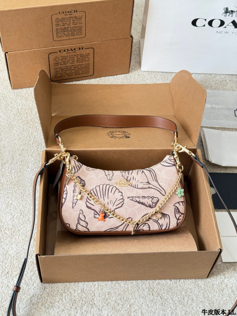 Coach Pink Leather Crossbody Bag editorial product context 2