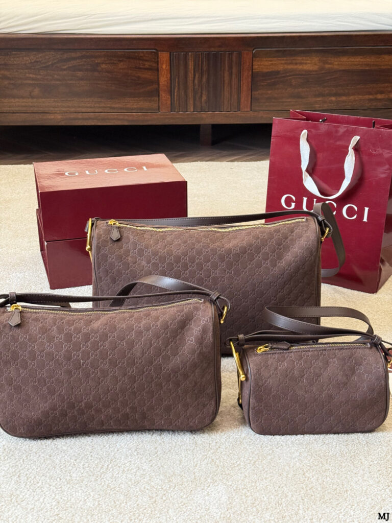 Gucci Brown Leather Handbag editorial product context 2